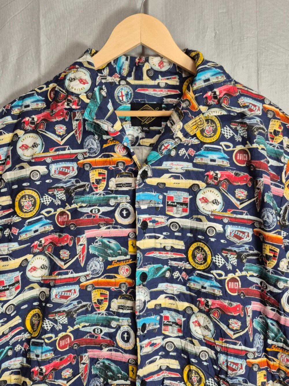 Vtg Car Shirt Mens 2XL Short Sleeve Muscle Collectors Dad Gift Chevy Ford 0577